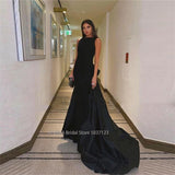 Runhufu O-Neck Mermaid Wedding Dresses Sleeveless Sweep Train Bridal Gowns Vestidos De Novia