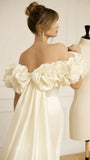 Runhufu Mermaid wedding dress sexy off-the-shoulder handcrafted flowers plus dimensions with removable train bridal gown