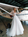 Runhufu Wedding Dresses For Women 2024 Sweetheart Bridal Gowns Tulle Full-Sleeve Robe A-Line Vestidos De Novia Appliques Simple
