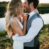 Runhufu Crepe Sheath Spaghetti Straps Bridal Gowns Custom Made Plus Size V Neck Backless Sexy Open Back Buttons Wedding Dress
