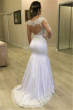 Runhufu Long Sleeves Mermaid Wedding Dresses See Through Back Custom Two Pieces Bridal Gowns Modest Vestidos De Novia