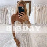 Runhufu A-Line Wedding Dresses 2024 Lace Sweetherat Off The Shoulder Open Back Buttons Bridal Gown Sweep Train Vestidos De Noiva