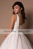 Runhufu Tulle Deep V-Neck Sleeveless Princess Wedding Dresses 2023 Lace Up Beads Applique Bridal Dress Ball Gown Vestidos De Novia