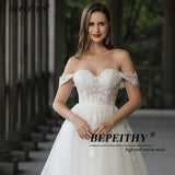 Runhufu Sweetheart Wedding Dresses For Women Bride Boho A Line Plus Size Off The Shoulder Lace Bridal Beach Gown Sleeveless