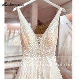 runhufu Bridal Boho Wedding Dress 2023 Abito da Sposa Deep V-neck Bridal Reception Gown Sexy Tulle Beach Wedding Dresses