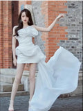 Runhufu Short Wedding Dresses For Bride Sexy Strapless Sheath Vestido De Festa 2024 New Simple Abiti Da Sposa Custom Made