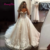Runhufu Wedding Dress Off Shoulder Lace Appliques A-Line Boho Princess White Ivory Bridal Dress Bohemian Wedding Gowns 2024