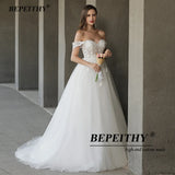 Runhufu Sweetheart Wedding Dresses For Women Bride Boho A Line Plus Size Off The Shoulder Lace Bridal Beach Gown Sleeveless