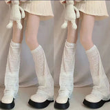 Runhufu Women Solid Color Leg Warmers Super Soft Boots Shoes Cuffs Covers Summer Thin Sunscreen Sports Boot Cover