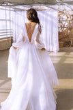 Runhufu Chiffon Beach Wedding Gowns 2024 Vestidos Civil Women Boho Wedding Dresses Long Sleeves New In Classic Bride Gowns