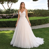 Runhufu Straps Strapless Ivory Wedding Dresses for Women Court Train A Line Bridal Gowns with Lace New Summer Vestido De Novia