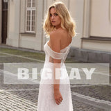 Runhufu A-Line Wedding Dress Women 2024 White Open Back Sequin One Shoulder Spakly Side Split Bridal Gown Vestidos De Noiva Bead