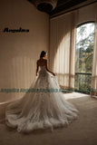 Runhufu Classic Sweetheart Wedding Dresses for Mariages A Line Button Tulle Appliques Chapel Train Robe De Mariee Custom Made