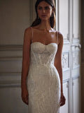 Runhufu Sweetheart Neck Wedding Dress Sparkly Sequins Beads Bride Robe Elegant Lace Mermaid Long Bridal Gown Robe De Mari¨¦e