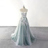 Runhufu Sweetheart Neckline A-Line Wedding Dresses Spaghetti Straps Lace Appliques Sweep Train Bridal Gowns Custom Made