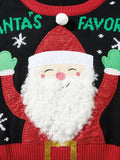Runhufu Christmas Sweater for Women Fall Winter Santa Claus Long Sleeve Crew Neck Pullover Cropped Jumpers Casual Knitwear