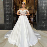 Runhufu Exquisite Wedding Dress Puff Sleeves A-line Bride Dress Applique Sweep Train Long Dress For Women 2024 Robe De Mari¨¦e