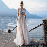 Runhufu A Line Boho Wedding Dress For Women 2023 Bohemian Lace Applique Rustic Bridal Gown Chic Elegant Robe de mariee Custom Made
