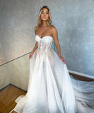 Runhufu and sexy Wedding Dresses Sweetheart Neckline Plus Size Pleated Sweep Train Tulle Bridal Gowns Vestido De Novia