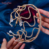 Runhufu HP467 Crystal Wedding Hairband Bridal Hair Ornaments Rhinsestone Headband for Bride Banquet Party Tiara and Headdress