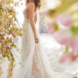 Runhufu Line Floral Wedding Dress 2024 Backless Classic V Neck Tank Sleeve Bridal Gowns Bride Dresses Vestidos De Novia Robe De Mariee