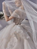 runhufu New Gorgeous Wedding Dress Off The Shoulder Lace Applique Pearls Bridal Vestido De Noiva Ball Gown Plus Size Made Custom