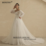 Runhufu Sweetheart Glitter A Line Wedding Dress For Women 2024 Bride Detachable Full Sleeves Elegant Bridal Party Gown Luxury