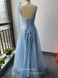 Runhufu 2024 Simple Shiny Silk Organza Baby Blue Long Evening Party Dresses Korea Lady Straps Lace Up Back Formal Prom Gowns