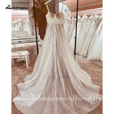 runhufu Sexy Beach Wedding Dress Spaghett Straps 2023 Robe Mariee Vintage Lace Boheme Wedding Dresses Backless Beaded