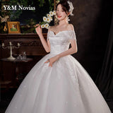 runhufu Fashion Classic Lace Applique Plus Size Wedding Dress Embroidery Plears 2023 New Style Sweet Bride Gown Vestidos De Noiva