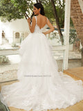 Runhufu Sweetheart Neckline A-Line Wedding Dresses Spaghetti Straps Lace Appliques Bridal Gowns Vestido De Noiva