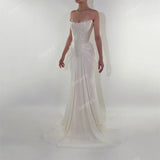 Runhufu Palace Corset Wedding Dress for Women Lace Applique Mermaid Bridal Gowns Pleated Sexy Formal Party Dresses robe de mariée