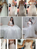 Runhufu Quality Wedding Dress For Bride Tulle Spaghetti Straps Lace Up Bride Gowns Civil Applique A-Line Sweep Train Robe De Mari¨¦e