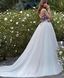 runhufu Sweetheart Bridal Gown Lace Applique 3d Flower A ine Wedding Dresses Tulle Brdal Gowns Formal 2023 Rode De Morr