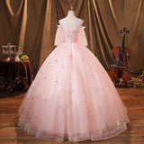 runhufu New Sweet Pink Quinceanera Dresses With Free Petticoat Beautiful Flower Princess Ball Gown 5 Colors Plus Size Party Dress