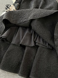 Runhufu French Retro Dress Fashion High Quality Embroidery Velvet Long Sleeves Women Elegant Belt Design A Line Court Dress