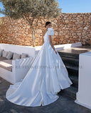 Runhufu Women's Sexy Off Shoulder Princess Wedding Dresses A-Line Tulle Pleated Sleeveless Bridal Gowns Robe Formal Prom Party