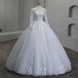 runhufu Elegant Luxury Pearls High Neck Wedding Dress 2023 Vintage Plus Size White Iovry Ball Gown Vestido De Noiva Real Photo