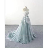 Runhufu Sweetheart Neckline A-Line Wedding Dresses Spaghetti Straps Lace Appliques Sweep Train Bridal Gowns Custom Made