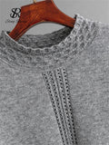 Runhufu 2024 Home Wear Knitted Suits Ladies Turtleneck Loose Long Pullovers+Elastic Knit Pants Casual Sweater Two Pieces Sets