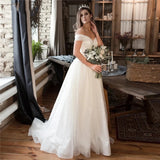 Runhufu Wedding Dresses Graceful Bridal Gowns Voile Robes A-Line Elegant Dress For Women Off The Shoulder Vestidos De Novia