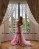 Runhufu Mermaid Evening Prom Dresses with Slit 3D Flower Fairy Graduation Party Dress Sweetheart Formal Occasion Gowns 2024