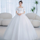 Runhufu New Satin Wedding Dress Vintage Court Style Princess Bridal Dress Simple Beading Wedding Gown Vestidos De Novia Custom Made