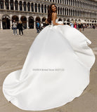 Runhufu Sweetheart Neck Satin A-Line Wedding Dresses Sleeveless Lace Appliques Bridal Gowns Vestidos De Noiva