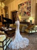 Runhufu Strapless Backless Wedding Dress Sparkly Sequins Beads Bride Robe Graceful Feathers Long Bridal Gown Robe De Mari¨¦e