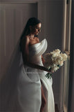 Runhufu Strapless A-Line Wedding Dresses Sleevesless Party Gowns Sweep Train Bridal Gowns Vestidos De Novia