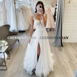 Runhufu Wedding Dresses For Women 2024 Sweetheart Boho Long Wedding Gowns Side Split Tulle Elegant Bride Dress vestidos de noviaS