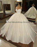 Runhufu Women's Wedding Dresses Shiny Bead String Elegant Sweetheart A-Line Princess Bridal Gowns Formal Beach Party Plus Size