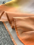 Runhufu High Quality Holiday Suits Strapless Halter Strapless Top+Zipper Tie Dye Skirt Female Fashion Sexy Two Pieces Suit
