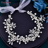 Runhufu Beaded Rhinestones Wedding Belt Crystal Bridal Belts Evening Gown Belts for Woman Bling Belts Sparkly Pearl Belt SH186